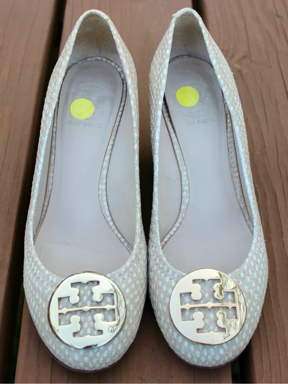 Tory Burch Sally Snakeskin Wedges Sz (7.5-8)